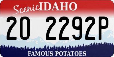 ID license plate 2O2292P