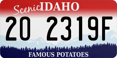 ID license plate 2O2319F