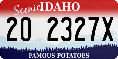 ID license plate 2O2327X