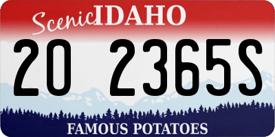 ID license plate 2O2365S