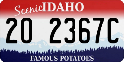 ID license plate 2O2367C