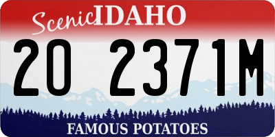 ID license plate 2O2371M
