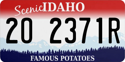 ID license plate 2O2371R