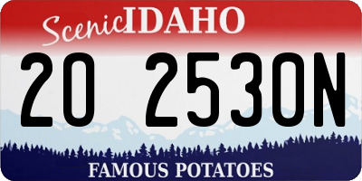 ID license plate 2O2530N