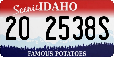 ID license plate 2O2538S