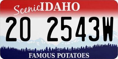 ID license plate 2O2543W