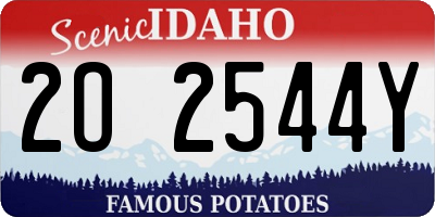 ID license plate 2O2544Y