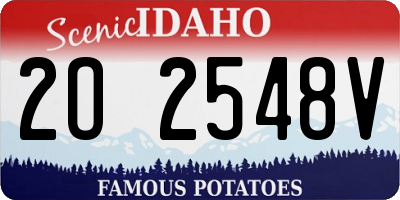 ID license plate 2O2548V