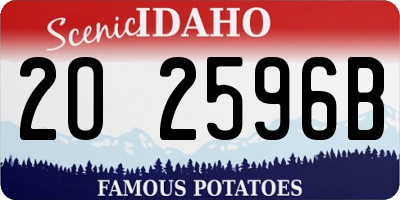 ID license plate 2O2596B