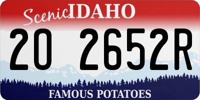ID license plate 2O2652R