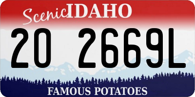 ID license plate 2O2669L