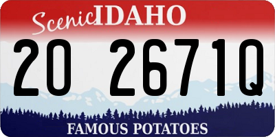 ID license plate 2O2671Q