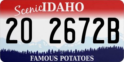 ID license plate 2O2672B