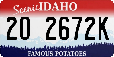 ID license plate 2O2672K