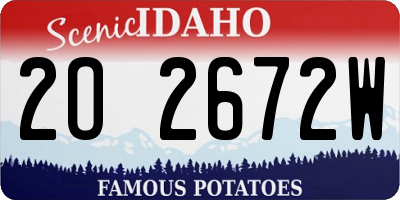ID license plate 2O2672W