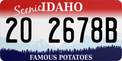 ID license plate 2O2678B
