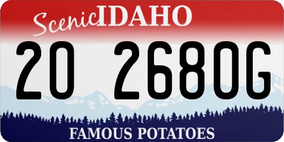 ID license plate 2O2680G