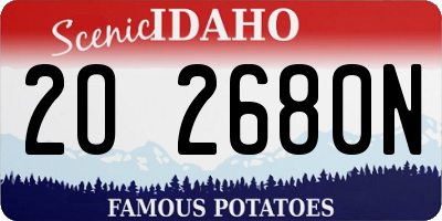 ID license plate 2O2680N