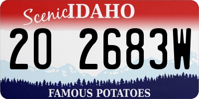 ID license plate 2O2683W