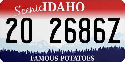 ID license plate 2O2686Z