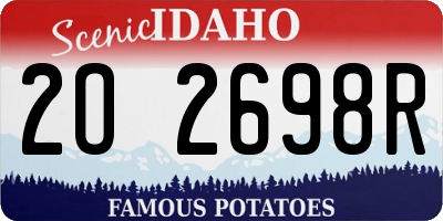 ID license plate 2O2698R
