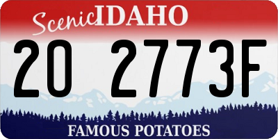 ID license plate 2O2773F