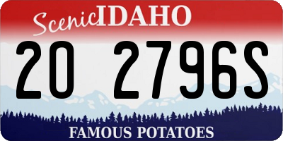 ID license plate 2O2796S