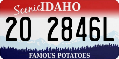 ID license plate 2O2846L