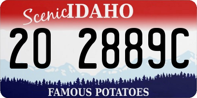 ID license plate 2O2889C