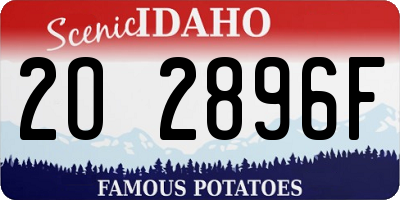 ID license plate 2O2896F