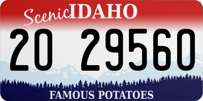 ID license plate 2O2956O