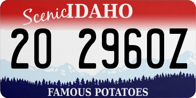 ID license plate 2O2960Z