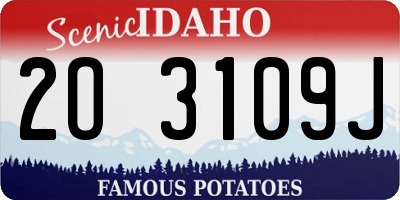 ID license plate 2O3109J