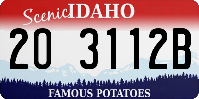 ID license plate 2O3112B