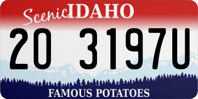 ID license plate 2O3197U