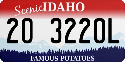 ID license plate 2O3220L