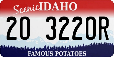 ID license plate 2O3220R