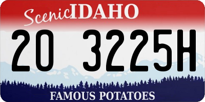 ID license plate 2O3225H