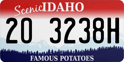 ID license plate 2O3238H