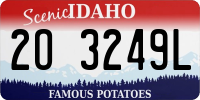 ID license plate 2O3249L