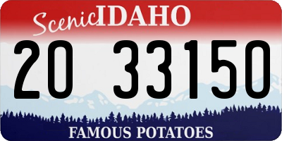 ID license plate 2O3315O