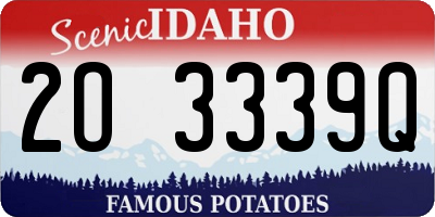 ID license plate 2O3339Q