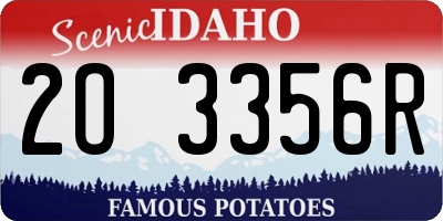 ID license plate 2O3356R