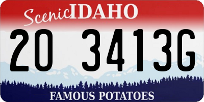 ID license plate 2O3413G