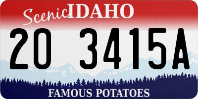 ID license plate 2O3415A
