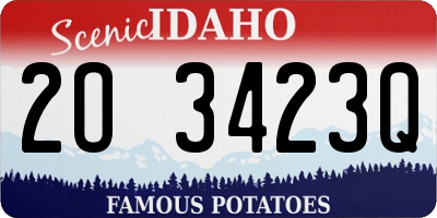 ID license plate 2O3423Q