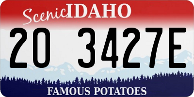 ID license plate 2O3427E