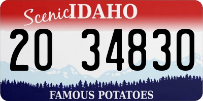 ID license plate 2O3483O