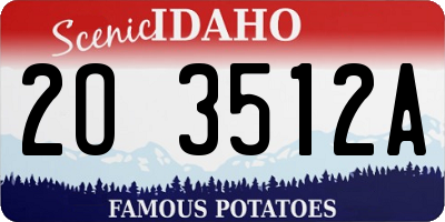 ID license plate 2O3512A