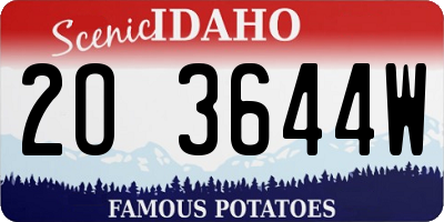 ID license plate 2O3644W